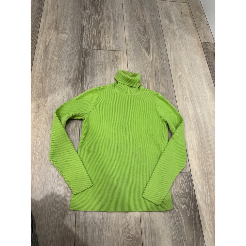 Lauren Ralph Lauren Vintage Green Cotton Turtle neck - Picture 2 of 7